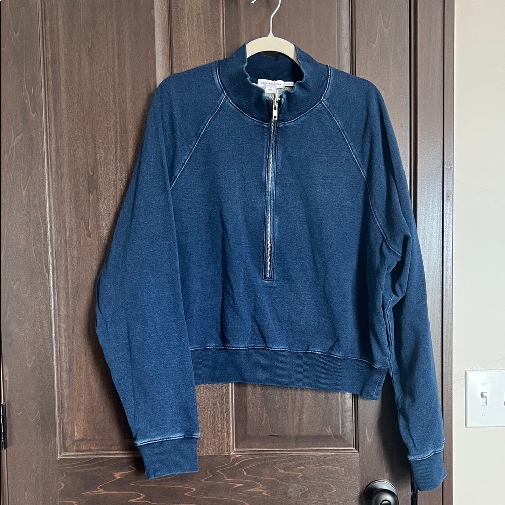 Good American Cropped Zip Pullover
